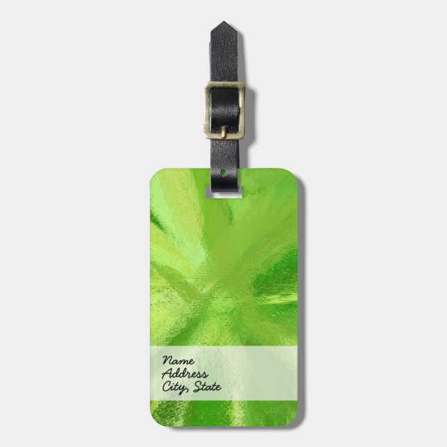 Etiqueta De Bagagem pintura abstrato | Verde retroativo 5 (Frente Vertical)