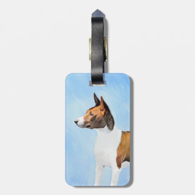 Etiqueta De Bagagem Pintura Basenji - Arte Original Custa (Traseira Vertical)