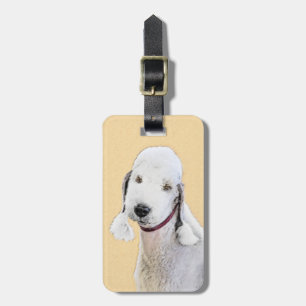 Etiqueta De Bagagem Pintura de Bedlington Terrier - Arte original de c