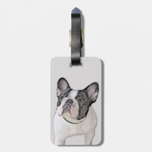 Etiqueta De Bagagem Pintura de Bulldog Francês (Brindle Pied) - Arte 