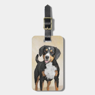 Etiqueta De Bagagem Pintura de Cachorro de Montanha Entlebucher - Arte