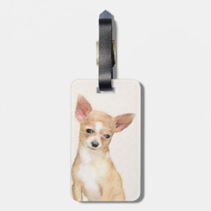 Etiqueta De Bagagem Pintura de Chihuahua - Arte de Cachorro Original B