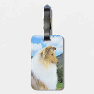 Etiqueta De Bagagem Pintura de Collie em Montanhas (Rough) - Arte Cani