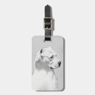 Etiqueta De Bagagem Pintura de Dogo Argentino - Arte de Cachorro Origi