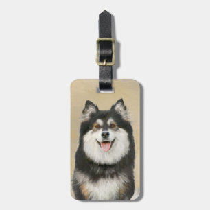 Etiqueta De Bagagem Pintura de Finnish Lapphund - Arte Original de Cac
