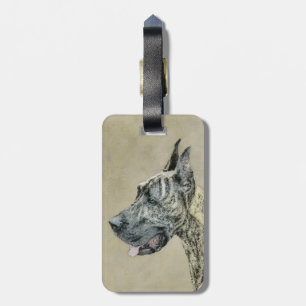 Etiqueta De Bagagem Pintura de Great Dane (Brindle) - Arte Original de