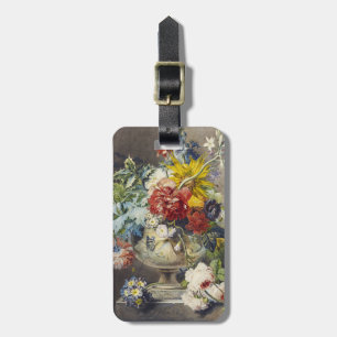 Etiqueta De Bagagem Pintura de Jardim Botânico Floral Elegante Vintage
