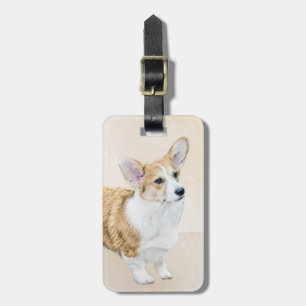 Etiqueta De Bagagem Pintura de Pembroke Welsh Corgi - Arte Original pa