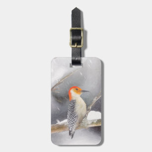 Etiqueta De Bagagem Pintura De Pica-Pau De Belém Vermelho - Arte De Pá