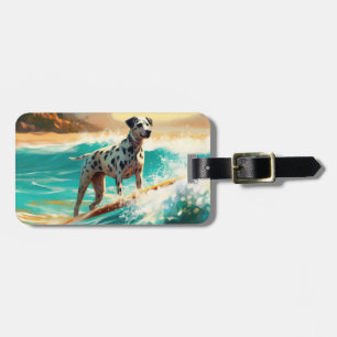 Etiqueta De Bagagem Pintura de Surf da Praia Dalmata