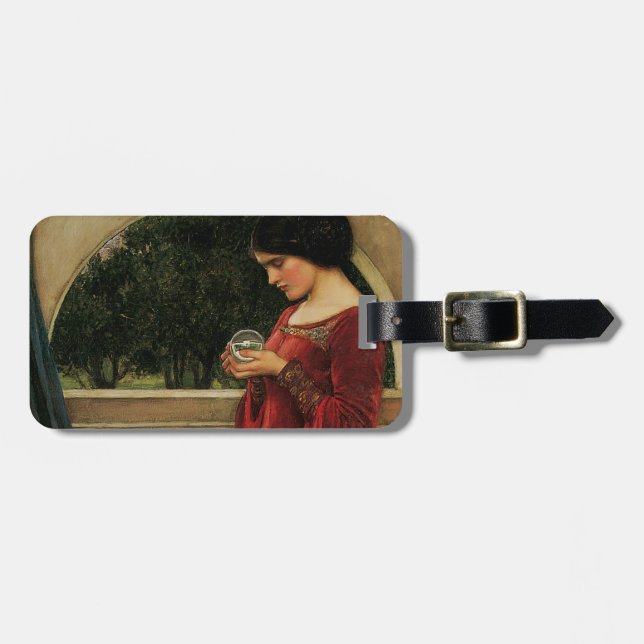 Etiqueta De Bagagem Pintura de Waterhouse da Mulher Cristal Ball (Frente Horizontal)