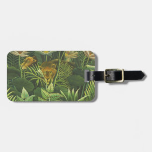 Etiqueta De Bagagem Pintura do Leão da Selva Tropical de Rousseau