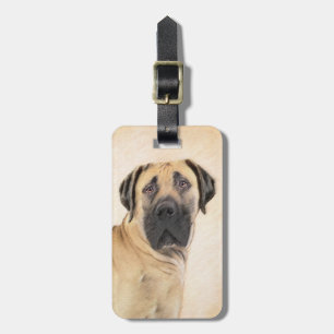 Etiqueta De Bagagem Pintura em Boerboel - Arte Cachorro Original Bonit