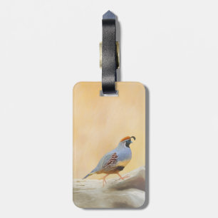 Etiqueta De Bagagem Pintura em Quail de Gambrel — Arte original sobr