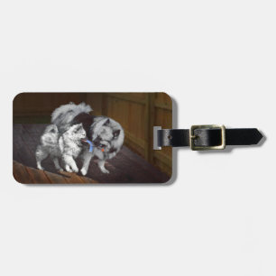 Etiqueta De Bagagem Pintura em tempo de reprodução Keeshond - Arte d