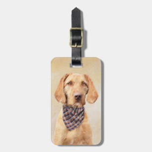 Etiqueta De Bagagem Pintura em Vizsla, por Wirehaired - Arte Cão Orig
