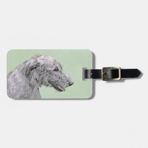 Etiqueta De Bagagem Pintura em Wolfhound Irlandês - Arte Cão Origina