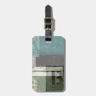 Etiqueta De Bagagem Pintura Moderna com Letras Cortadas