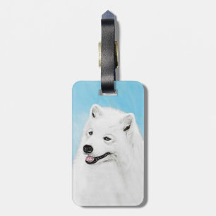 Etiqueta De Bagagem Pintura Samoyed - Arte Cachorosa Original
