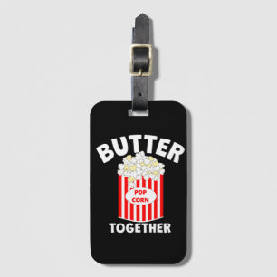 Etiqueta De Bagagem Pipoca de Filme BUTTER Juntos