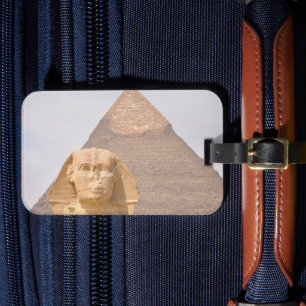 Etiqueta De Bagagem Pirâmides de Gizé Esfinge Faraó Egito Antigo Viage