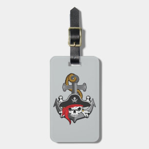 Etiqueta De Bagagem Pirata - Âncora do crânio