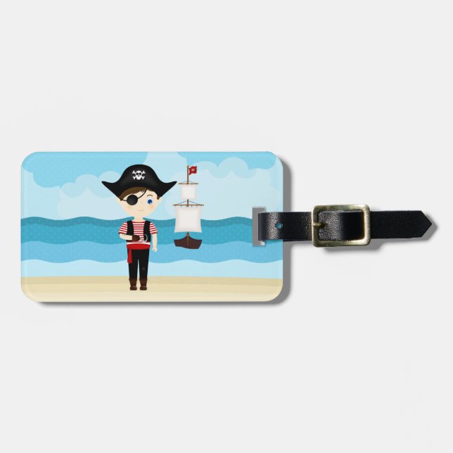Etiqueta De Bagagem Pirata Boy (Frente Horizontal)