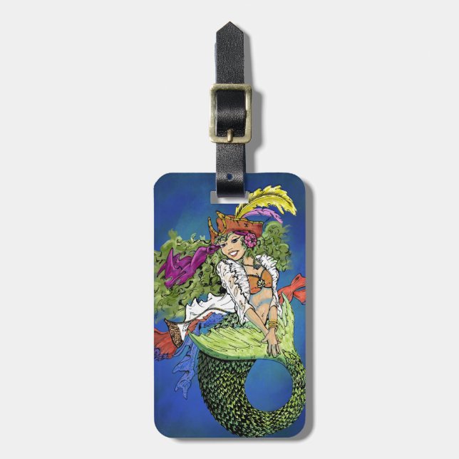 Etiqueta De Bagagem Pirata Mermaid (Frente Vertical)
