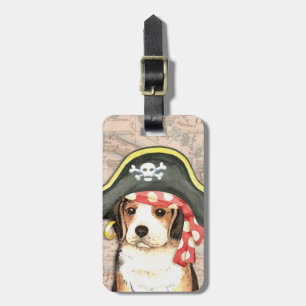 Etiqueta De Bagagem Pirate Hat Beagle