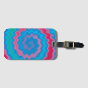 Etiqueta De Bagagem Pista legal de espiral retro funky com ranhura tin