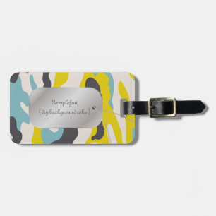 Etiqueta De Bagagem PixDezines camuflado amarelo+azul com dogtag