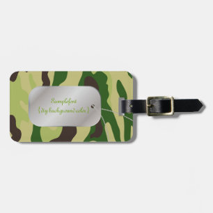 Etiqueta De Bagagem PixDezines camuflado verde+etiqueta de identificaç