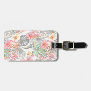 Etiqueta De Bagagem PixDezines Vintage Pastel H2 Havaí Folhagem Floral