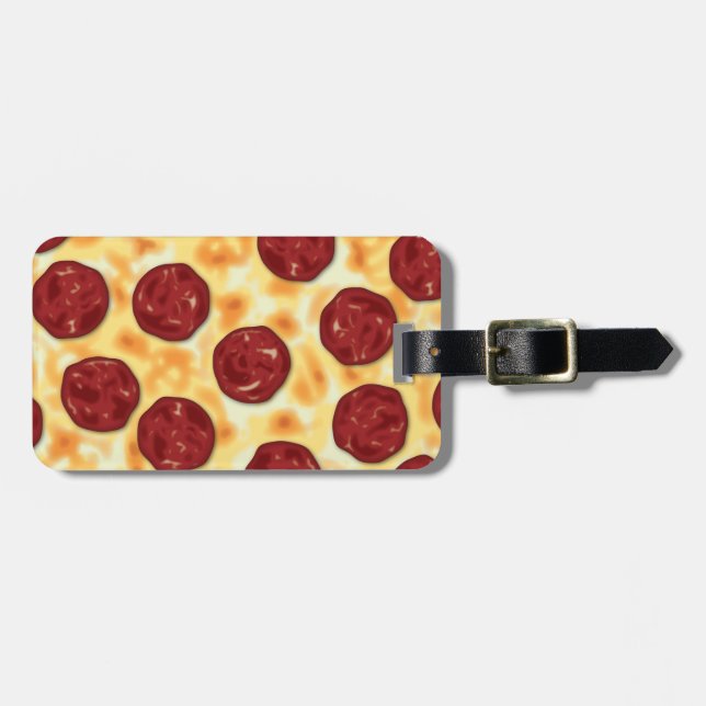 Etiqueta De Bagagem Pizza Pepperoni (Frente Horizontal)