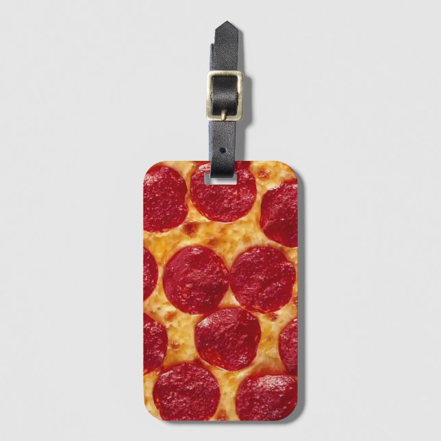 Etiqueta De Bagagem pizza pepperonis (Frente Vertical)
