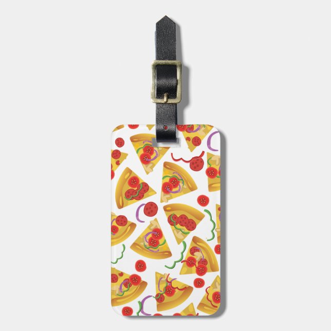 Etiqueta De Bagagem Pizza Slice Pattern (Frente Vertical)