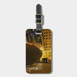 Etiqueta De Bagagem Placa de fotografia de Natal Sparkle