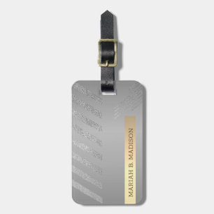 Etiqueta De Bagagem Placa de identificação monogramada de metal pratea