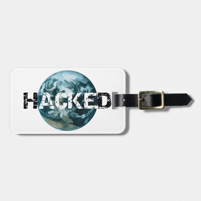 Etiqueta De Bagagem Planeta Hackeado Terra (Frente Horizontal)