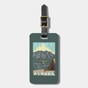 Etiqueta De Bagagem Plano de Bush & pesca - Sitka, Alaska