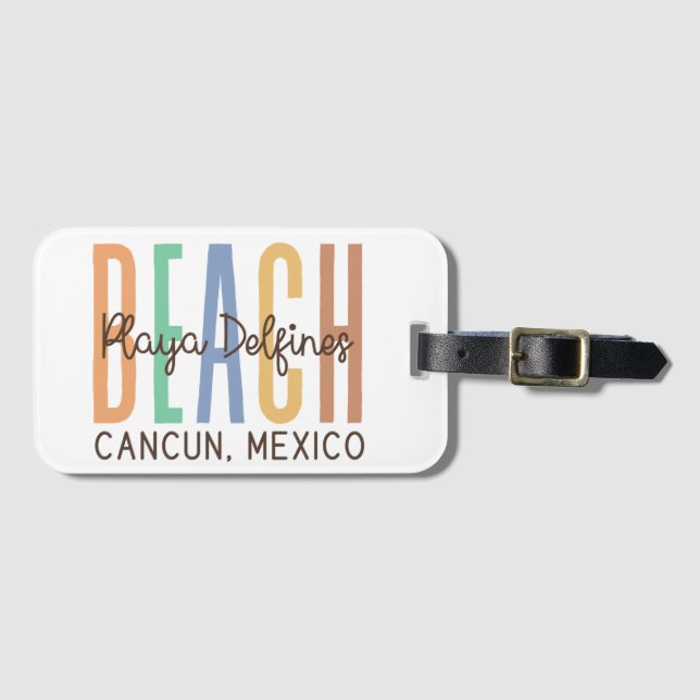 Etiqueta De Bagagem Playa Delfine Cancun México (Sands) (Frente Horizontal)