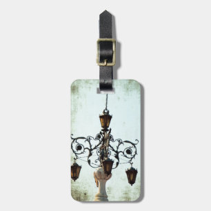 Etiqueta De Bagagem Plaza Light Music Notes Grunge