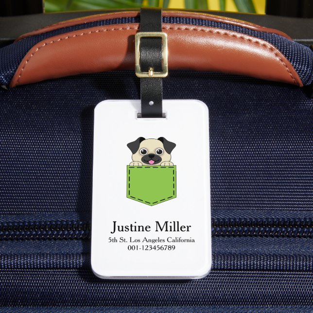 Etiqueta De Bagagem Pocket Pet Dog Personalize (Frente Insitu 2)