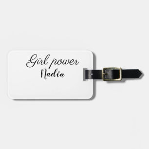 Etiqueta De Bagagem poder feminino simples minimalista adicionar nome