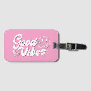 Etiqueta De Bagagem Poder Rosa: Boas Vibrações com Estilo Groovy dos A