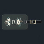 Etiqueta De Bagagem Poinsettia Floral Monograma Bagagem<br><div class="desc">Esta elegante etiqueta de bagagem apresenta um Monograma com uma delicada design floral de poinsettia. Esta etiqueta de bagagem é perfeita para usar durante os feriados e a estação de inverno. Adicione mais informações no verso Este design é moderno com uma paleta de cores de tendências e chic.</div>