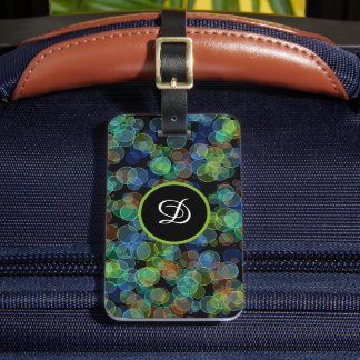 Etiqueta De Bagagem polca simples e colorida negra elegante