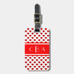 Etiqueta De Bagagem Polka Hearts Monogrammed