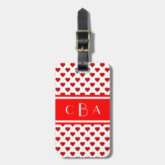 Etiqueta De Bagagem Polka Hearts Monogrammed
