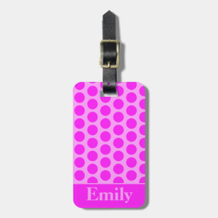 Etiqueta De Bagagem Polka rosa monograma